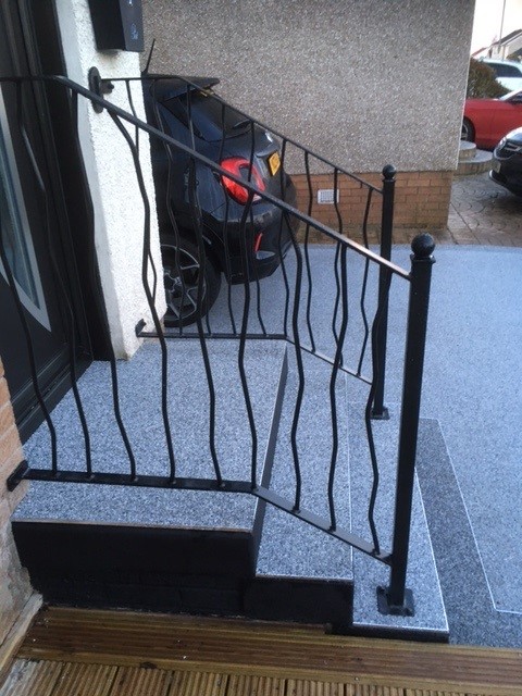 Steel railing detail